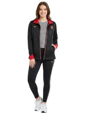Under Armour Women's Maryland Terrapins Logo Full Zip Front Black/Red Jacket S/P